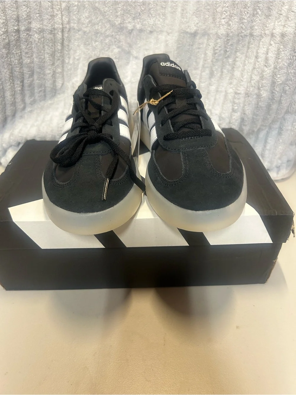 adidas Kids Black and White Sneakers with Classic Three Stripes